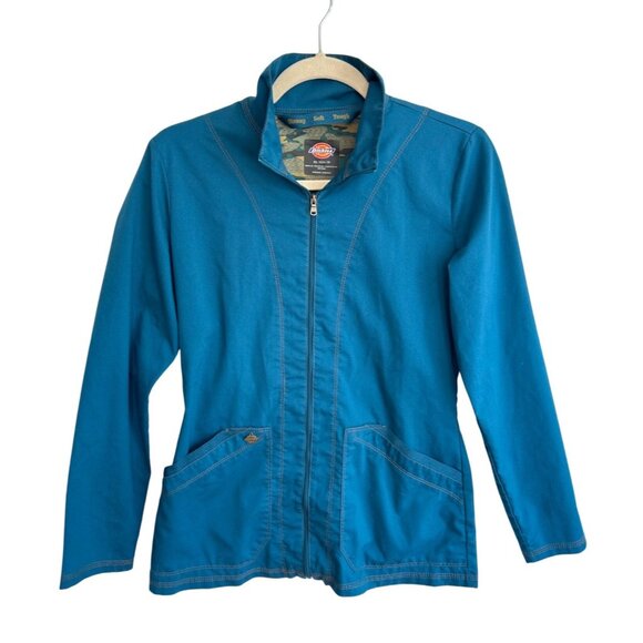 Dickies Jacket Women's Size XS Turquoise Lightweight Zip Up Mock Neck Pockets - Picture 1 of 11